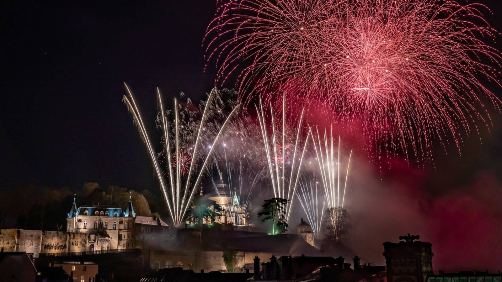 Fireworks displays at the Fête des Flambarts in Dreux